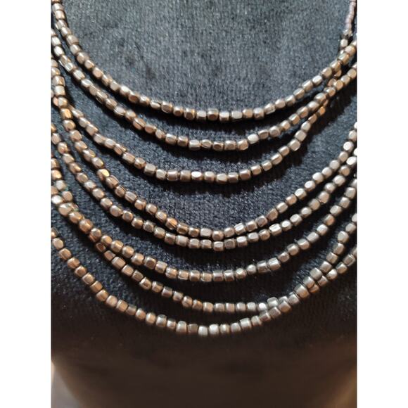 Women's Multi Strand Beaded Necklace With Faceted Beads And Lobster Clasp Design - Picture 3 of 7